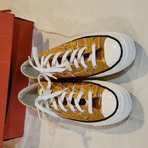 Converse church 70 paint splatter shoes sneakers sunflower gold  new with box